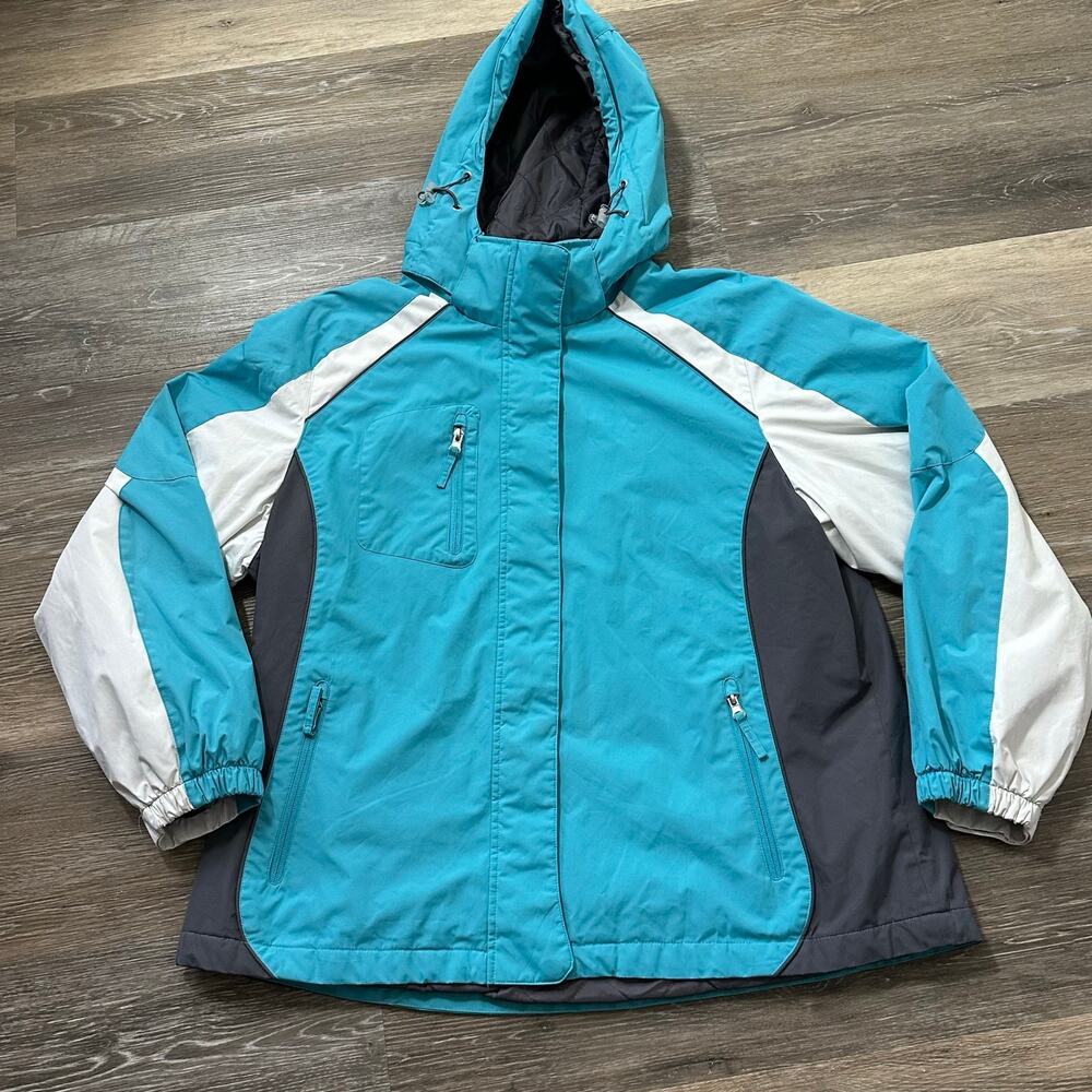 Below Zero Rothschild Ski Jacket XL Teal White Navy Outer Shell ONLY (No Liner)